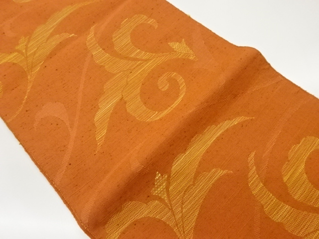 JAPANESE NAGOYA OBI / TSUMUGI / WOVEN ARABESQUE